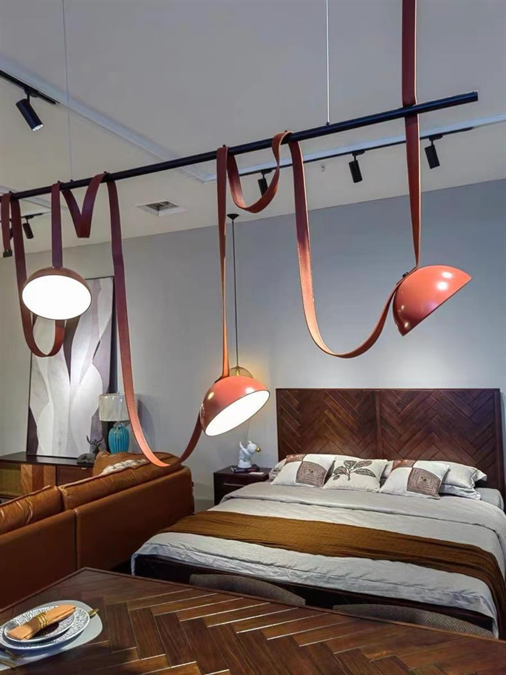 Pendant design lamp Plusminus Semispheres by Vibia (orange)