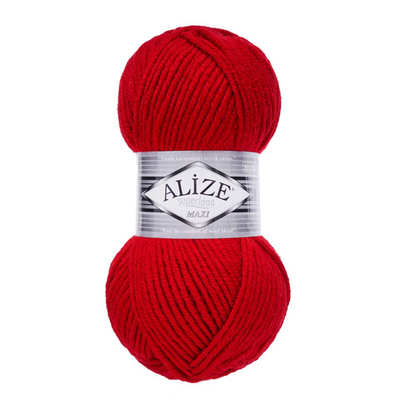 Пряжа Alize (Ализе) Superlana Maxi / уп.5 мот. по 100 г, 100м, 056 красный A