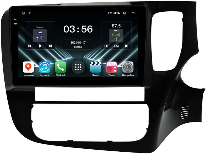 Магнитола для Mitsubishi Outlander 3 2012-2021 (правый руль) - FarCar S280 монитор 9.5" IPS на Android 13, CarPlay