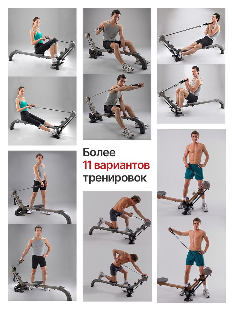Гребной тренажер DFC Bodycoach, с резиновыми тросами