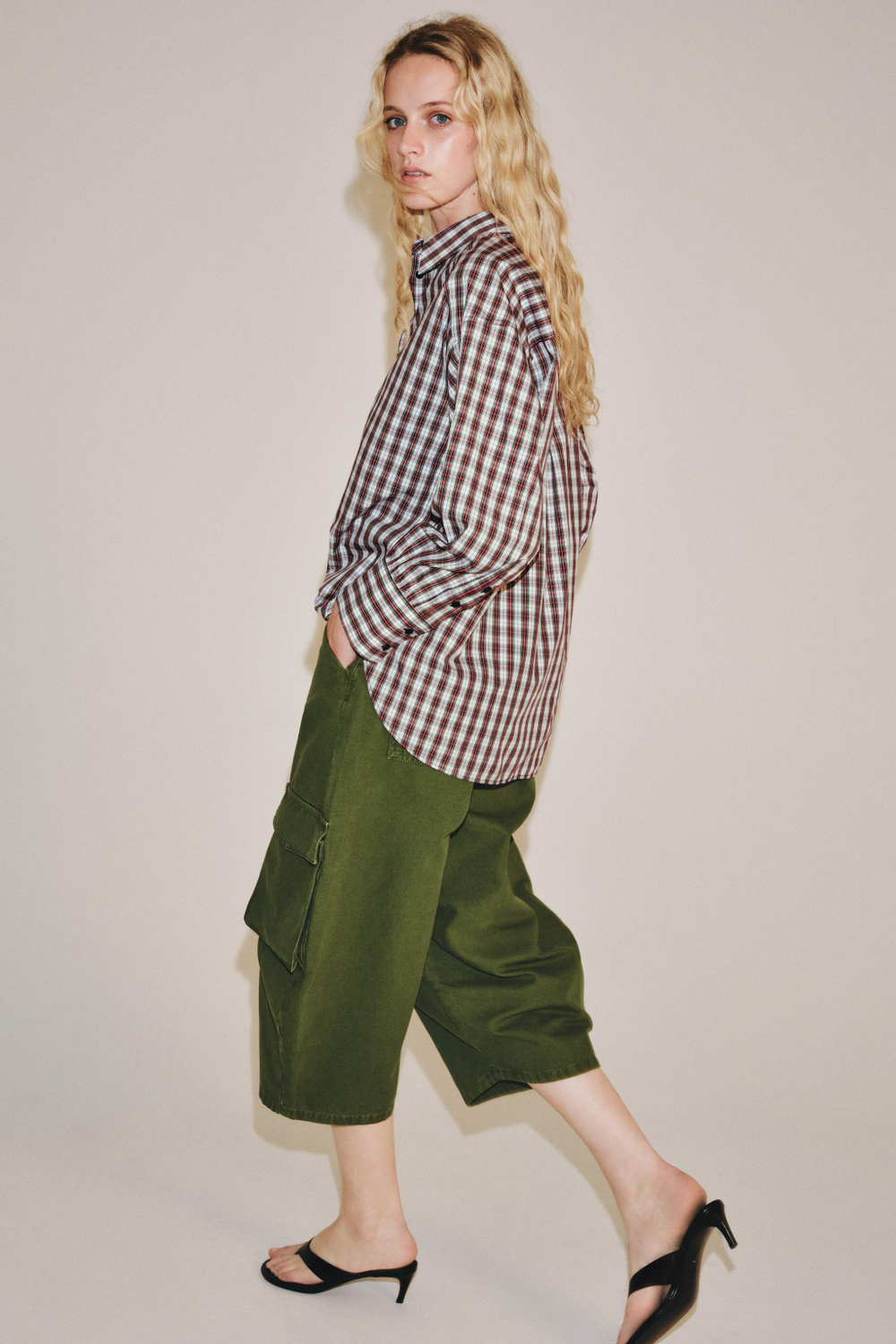 РУБАШКА ОВЕРСАЙЗ В КЛЕТКУ — ZW COLLECTION — ZARA