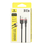 Usb Кабель-зарядка TYPE-C Baseus Cafule 3A 50см (CATKLF-A91) чёрно-красный