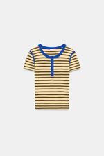 Футболка в рубчик в полоску — ZARA