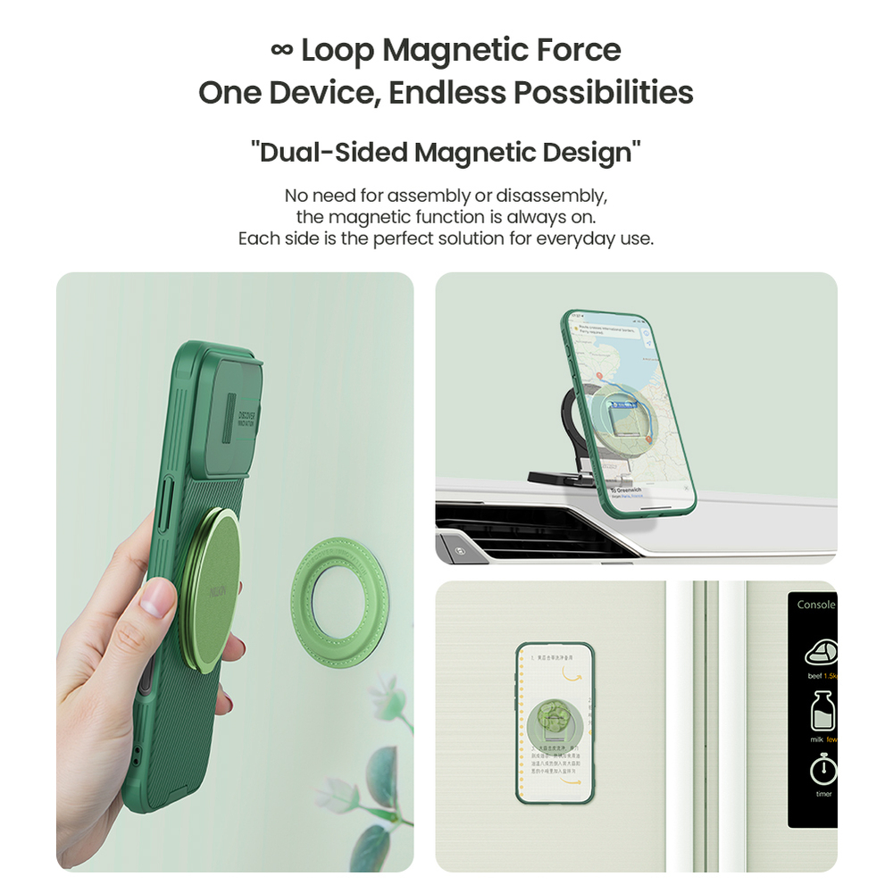 Магнитная подставка держатель для смартфона (черный цвет) от Nillkin, серия Dual-Magnet Grip Holder