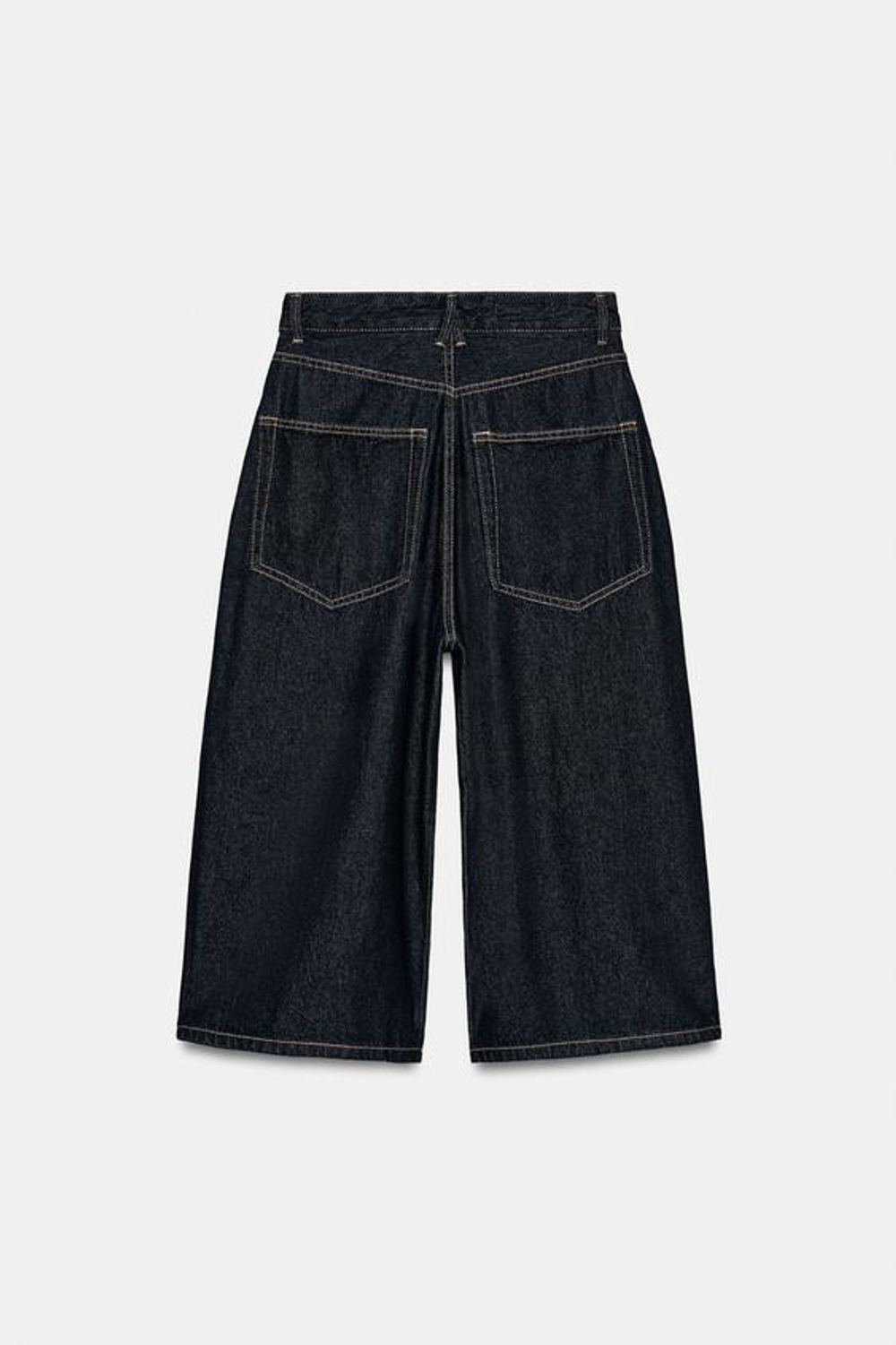 ZARA ДЖИНСОВЫЕ ШОРТЫ BAGGY TRF, ТЕМНЫЙ ИНДИГО