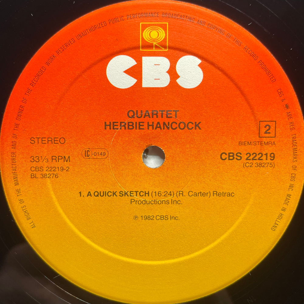 Herbie Hancock ‎– Quartet 2LP (Голландия 1982г.)