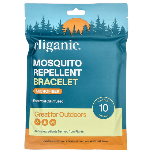 Cliganic, Браслет от комаров, универсальный размер, 10 браслетов