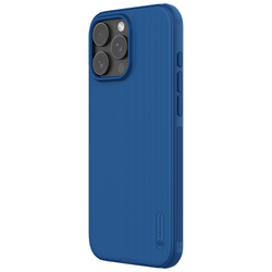 Усиленный чехол синего цвета от Nillkin для iPhone 16 Pro Max, серия Super Frosted Shield Pro