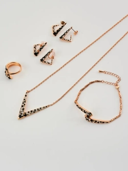 Браслет Молния с черными кристаллами Swarovski