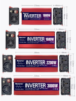 Инвертор 12V-220V 1600W красный RDDSPON чистый синус