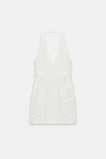 МИНИ-ПЛАТЬЕ С ГОРЛОВИНОЙ ХАЛТЕР И ТЮЛЕМ — ZARA