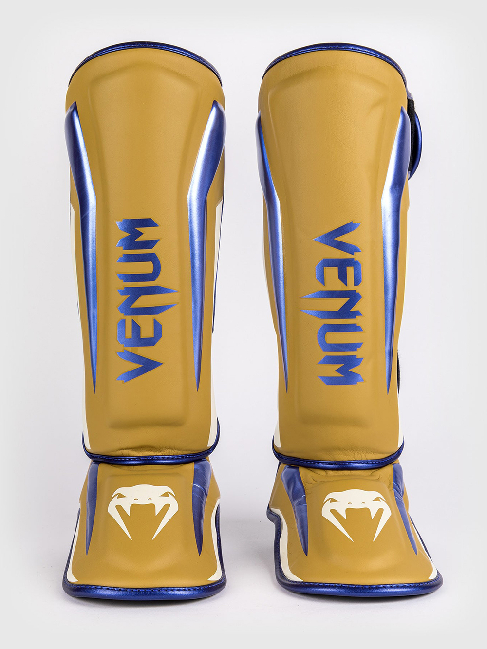 Щитки Venum Elite Mustard/Cream/Metalic Blue