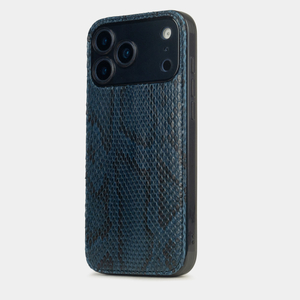 Чехол-накладка для iPhone 18 Pro Max / 17 Pro Max - кожа питона, синий