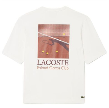 Мужская теннисная футболка Lacoste Roland-Garros Edition Graphic - white