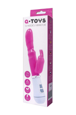 Ярко-розовый вибратор ToyFa A-toys с клиторальным стимулятором - 20 см. (Цвет: ярко-розовый)