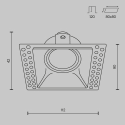 Встраиваемый светильник Technical DL042-01-SQ-B
