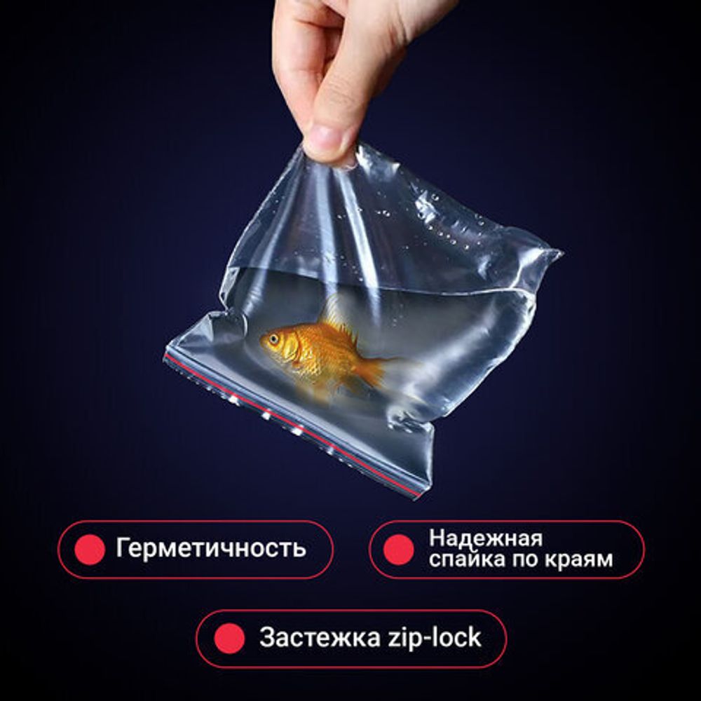 Пакеты ZIP LOCK "зиплок" ПРОЧНЫЕ, комплект 100 шт., 120х170 мм, ПВД, 60 мкм, BRAUBERG EXTRA, 608171