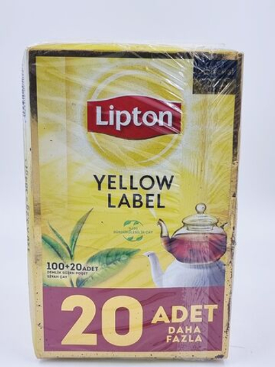 Чай черный пакетированный Lipton Yellow Label 120 пакетиков (120х3,2 г) 384 г (Турция)