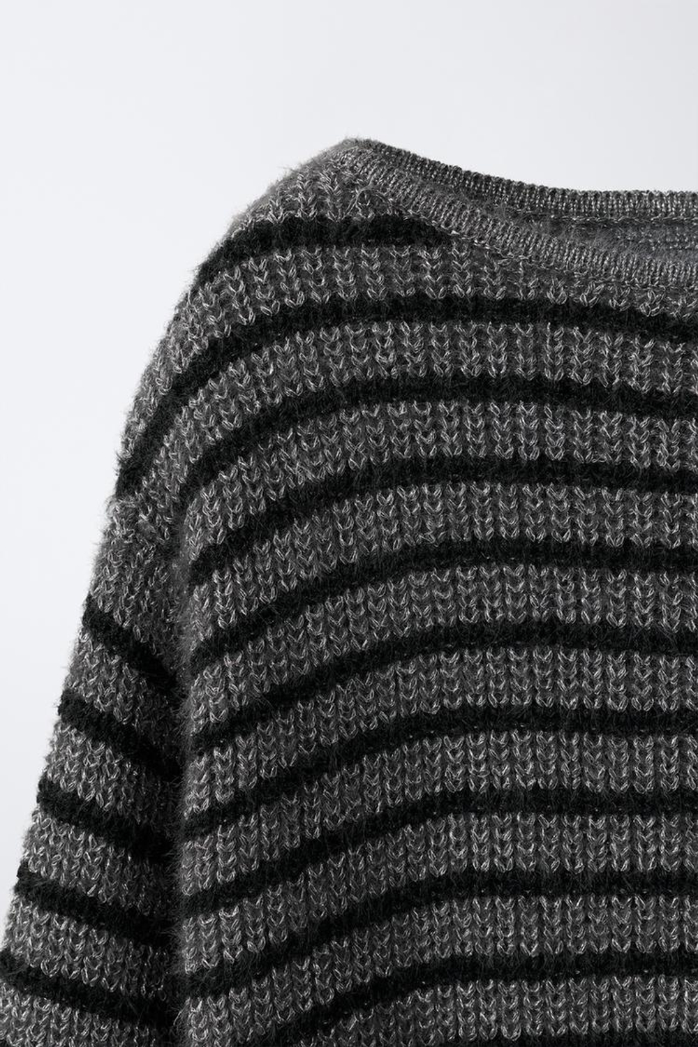 ZARA СВИТЕР С ЛЮРЕКСОМ И ШАРФОМ, ПОЛОСКИ