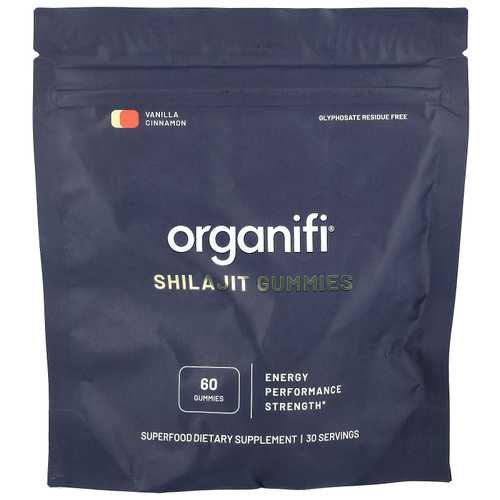 Organifi, Жевательные мармеладки с мумие, ваниль и корица, 60 жевательных таблеток