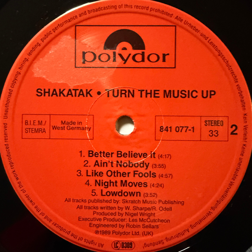 Shakatak ‎– Turn The Music Up (Германия 1989г.)