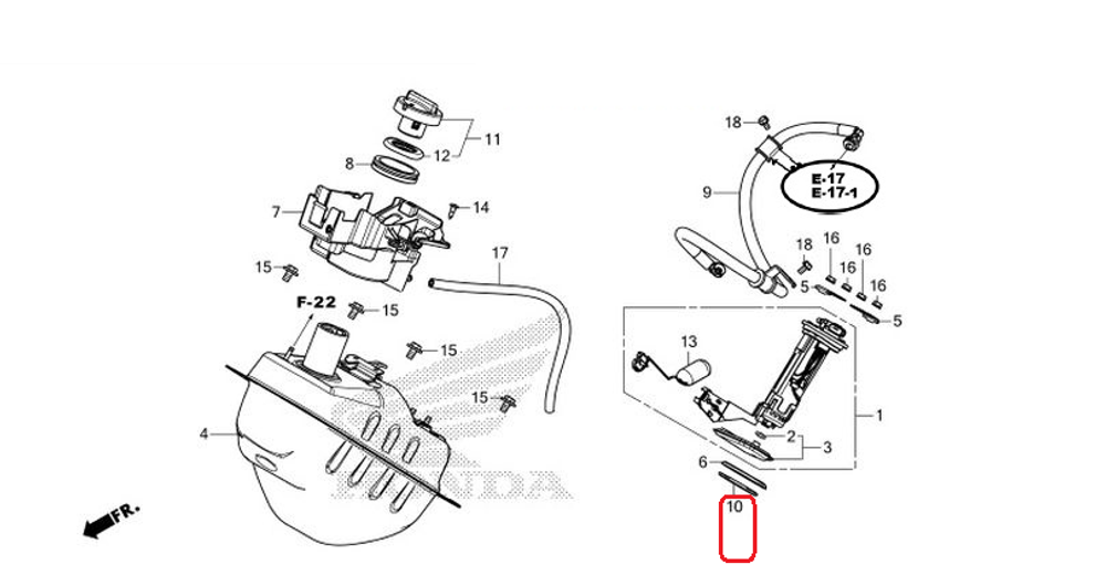 17572-GHB-601. O-RING, FUEL PUMP (ARAI)