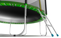 EVO JUMP External 12ft (Green) Батут с внешней сеткой и лестницей, диаметр 12ft (зеленый)
