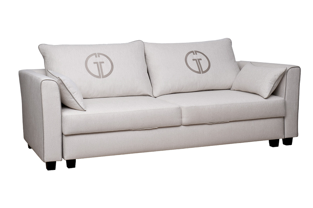 Диван Garda Decor Марко (Marco) трехмест. раскл., светло-серый Koza2601-ECRU+Nev21 225*102*92 см