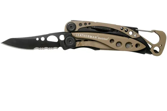 Мультитул-инструмент Leatherman Мод. Skeletool BLACK COYOTE TAN (7 инструментов)(10см)(142г.)