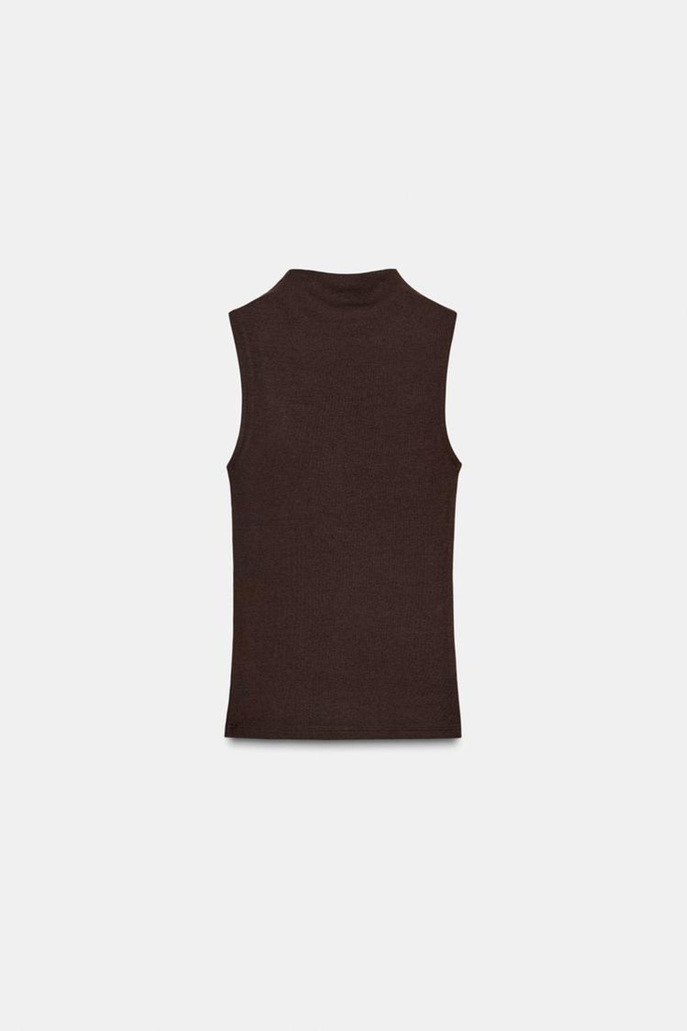 ZARA ТОП БЕЗ РУКАВОВ, КОРИЧНЕВЫЙ