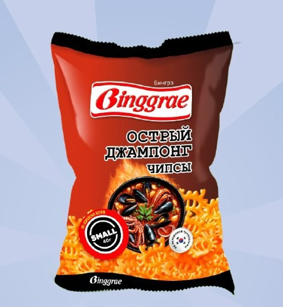 Чипсы Binggrae 40 гр ОСТРЫЙ ДЖАМПОНГ (24)