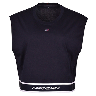 Женский топ теннисный Tommy Hilfiger Relaxed Tape C-NK Tank - desert sky