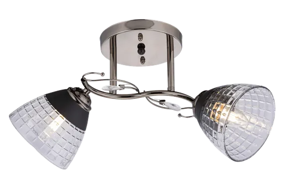 Люстра потолочная Rilon 06536/2 PEARL BLACK, 2×40 Вт, чёрная и жемчужная