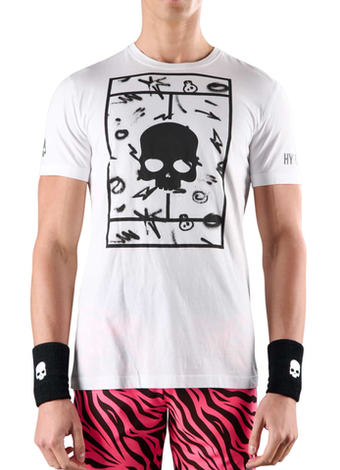 Мужская теннисная футболка Hydrogen Court Cotton T-Shirt - белый