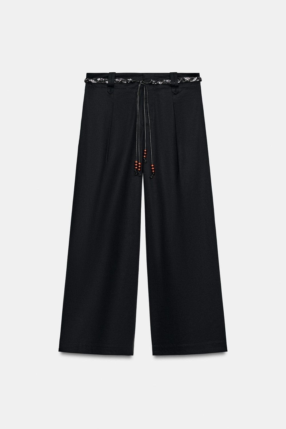 БРЮКИ ИЗ ПОПЛИНА С ПОЯСОМ-ПЛАТКОМ — ZARA