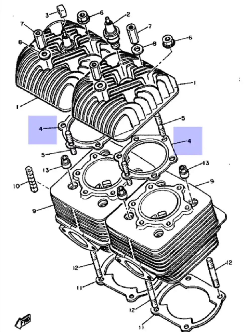 Прокладка под головку Yamaha VK540 83R111810000