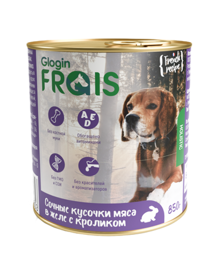 Frais Holistic Консервы для собак мясные кусочки с Кроликом в желе