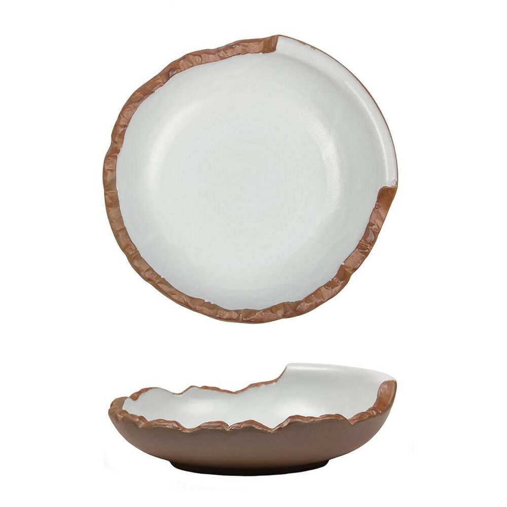 Салатник 650 мл d 22,5 см h6,5 см Crush White Matt New Brown Taiga P.L. [1]