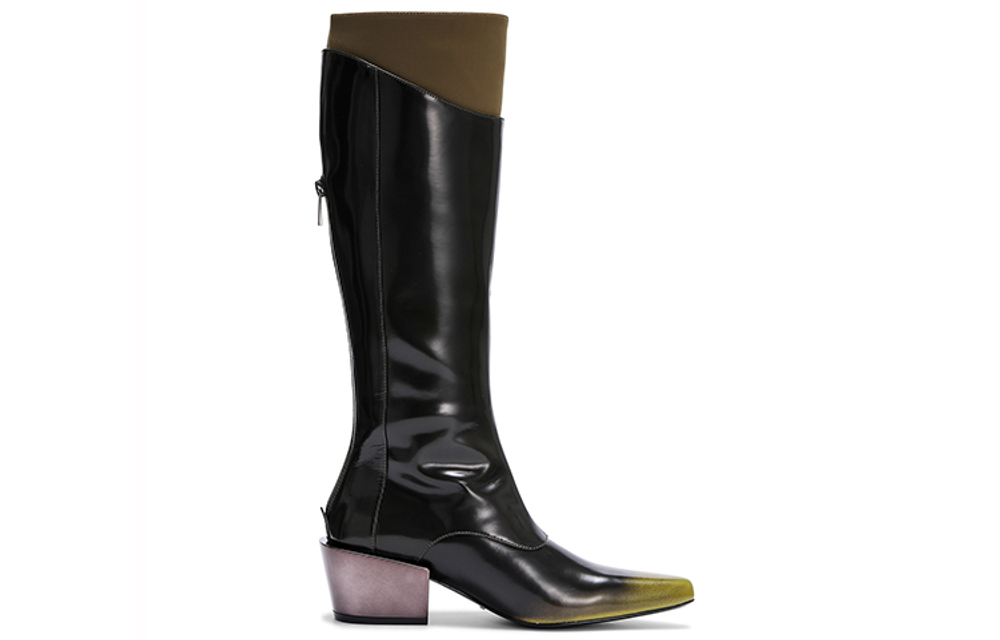 Lost In Echo Top Grain Cow Leather Mid Calf Boots Women"s Coffee Brown