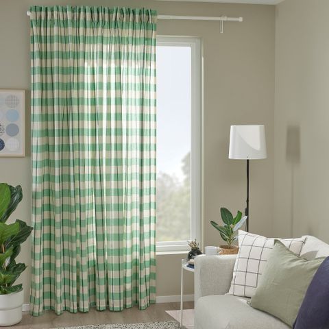 Штора IKEA GLANSHAGTORN (ГЛАНШАГТОРН), Зеленый, 300х250 см