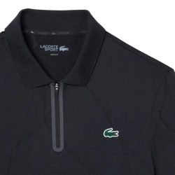 Мужское теннисное поло Lacoste Ultra Dry Jacquard Crocodile Tennis - black