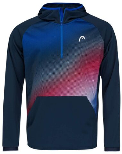 Кофта для мальчика теннисная Head TOPSPIN Hoodie B - dark blue/print vision