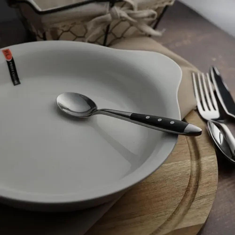 Ложка кофейная 13,8 см ручка черный пластик Grazia P.L. Proff Cuisine [12]