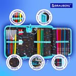 Пенал BRAUBERG с наполнением, 1 отделение, 1 откидная планка, 24 предмета, 21х14 см, "Play sleep repeat", 272353