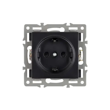 Механизм электрической розетки SCT-MEU1-PL-BK (250V, 16A) (Arlight, -)