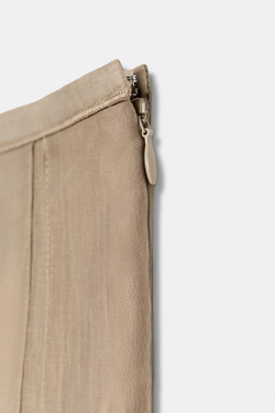 ZARA КОМБИНИРОВАННАЯ СТРУЯЩАЯСЯ ЮБКА — ZW COLLECTION, СЕРО-КОРИЧНЕВЫЙ