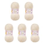 Пряжа Alize (Ализе) Cotton Gold / уп.5 мот. по 100 г, 330м, 067 молочно-бежевый A