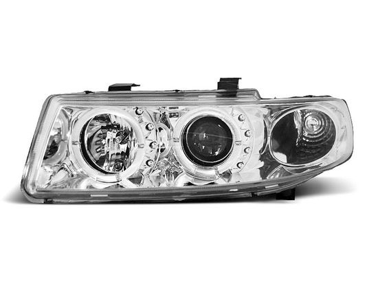 Передние фары Seat Leon 1/Toledo 2 angel eyes chrome