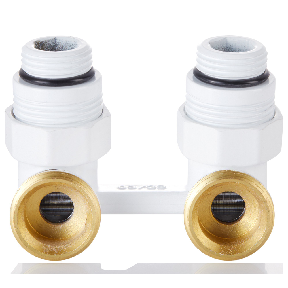 Узел нижнего подключения Royal Thermo угловой 1/2quot;х3/4quot; EK (белый)