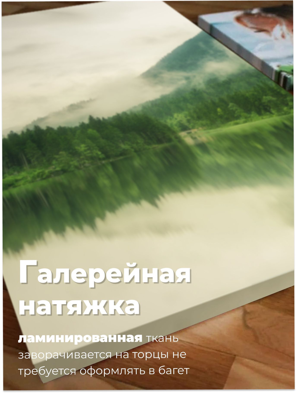 Картина Туманные отражения модульная 50x70см 3шт., на деревянном подрамнике